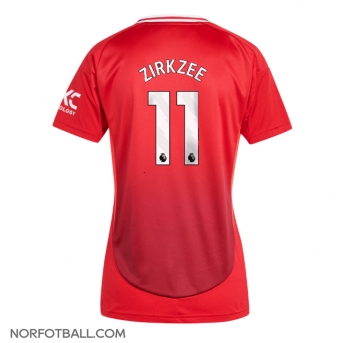 Billige Fotballdrakt Manchester United Joshua Zirkzee #11 Replika Hjemmedrakt Dame 2024-25 Kortermet